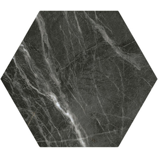 Siena Decor Pulpis Collection Marquina Gold 8" x 9" Matte Hexagon Porcelain Tile