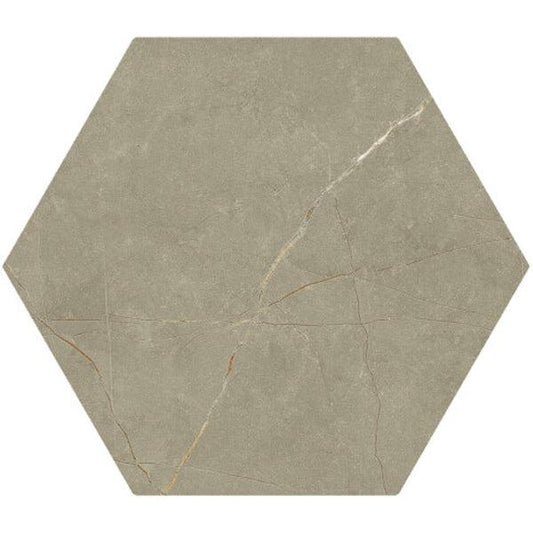 Siena Decor Pulpis Collection Taupe 8" x 9" Matte Hexagon Porcelain Tile