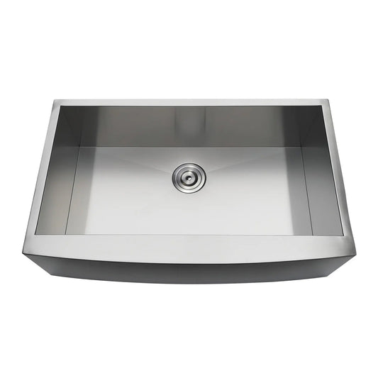 Uptowne 33" x 20" x 9-5/16" Stainless Steel Apron-Front Single Bowl Undermount Farmhouse Kitchen Sink