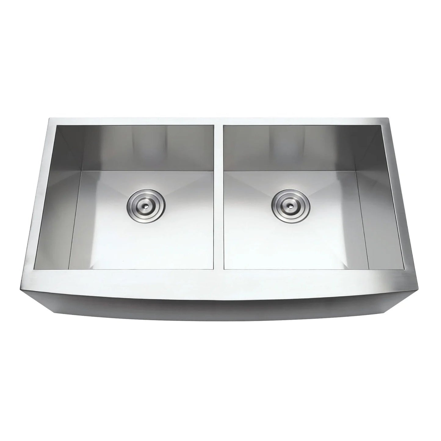 Uptowne 36" x 20" x 9-5/16" Stainless Steel Apron-Front Double Bowl Undermount Farmhouse Kitchen Sink