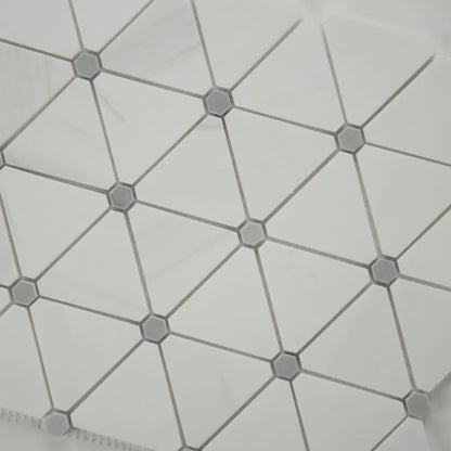 MSI Bianco Dolomite Pinwheel 12.75" x 13" Polished Marble Mosaic Tile