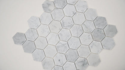 MSI Carrara White Hexagon (2" Pieces) 11.75" x 12" Honed Marble Mosaic Tile