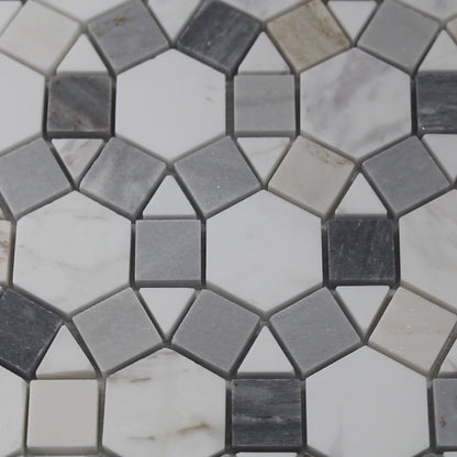 ET Aether Blue 11.5" x 12" Marble Mosaic Tile