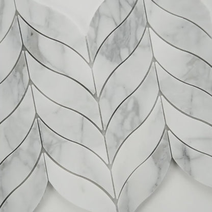 MSI Calacatta Cressa Leaf Pattern 11" x 11" Honed Marble Mosaic Tile