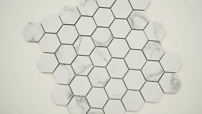 MSI Pietra Statuario Hexagon (2" Pieces) 11.75" x 12" Matte Porcelain Mosaic Tile