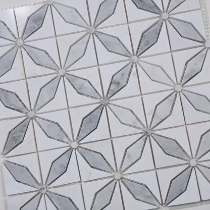 MSI Bianco Starlite Geometric 12" x 12" Polished Marble Mosaic Tile