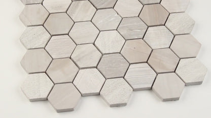 MSI Honey Comb Hexagon (2" Pieces) 11.75" x 12" Multi-Finish Marble Mosaic Tile