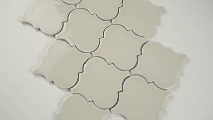 MSI Portico Pearl Arabesque 13" x 13" Glazed Ceramic Mosaic Tile