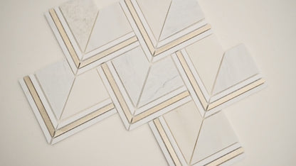 MSI Luxor Kona Gold Pattern (0.62 square feet each) Polished Marble Mosaic Tile