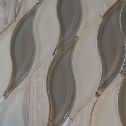 ET Pontus Grey 10.5" x 11" Marble And Glass Mosaic Tile