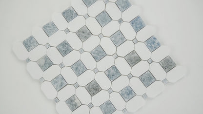 MSI Azula Hatchwork 12" x 12" Polished Marble Mosaic Tile