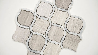 MSI White Quarry Savona Arabesque 11.75" x 12" Honed Marble Mosaic Tile