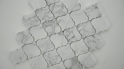 MSI Calacatta Cressa Arabesque 12" x 12" Matte Marble Mosaic Tile