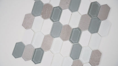 MSI Lascari Picket 11.75" x 12" Mixed Finish Stone Glass Blend Mosaic Tile
