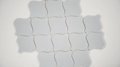 MSI Gray Glossy Arabesque 12" x 12" Polished Porcelain Mosaic Tile