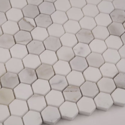 MSI Calacatta Gold Hexagon (1" Pieces) 12" x 12" Polished Marble Mosaic Tile
